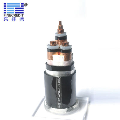 35mm PVC YJV22 Medium Voltage Power Cable Steel Tape Armoured